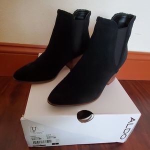Aldo black suede booties